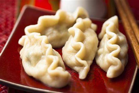   Jiaozi med Kycklingfyllning och Sält Brödsås - En Smaskig Kombo av Umamirikaste Och Konsistenskontraster!